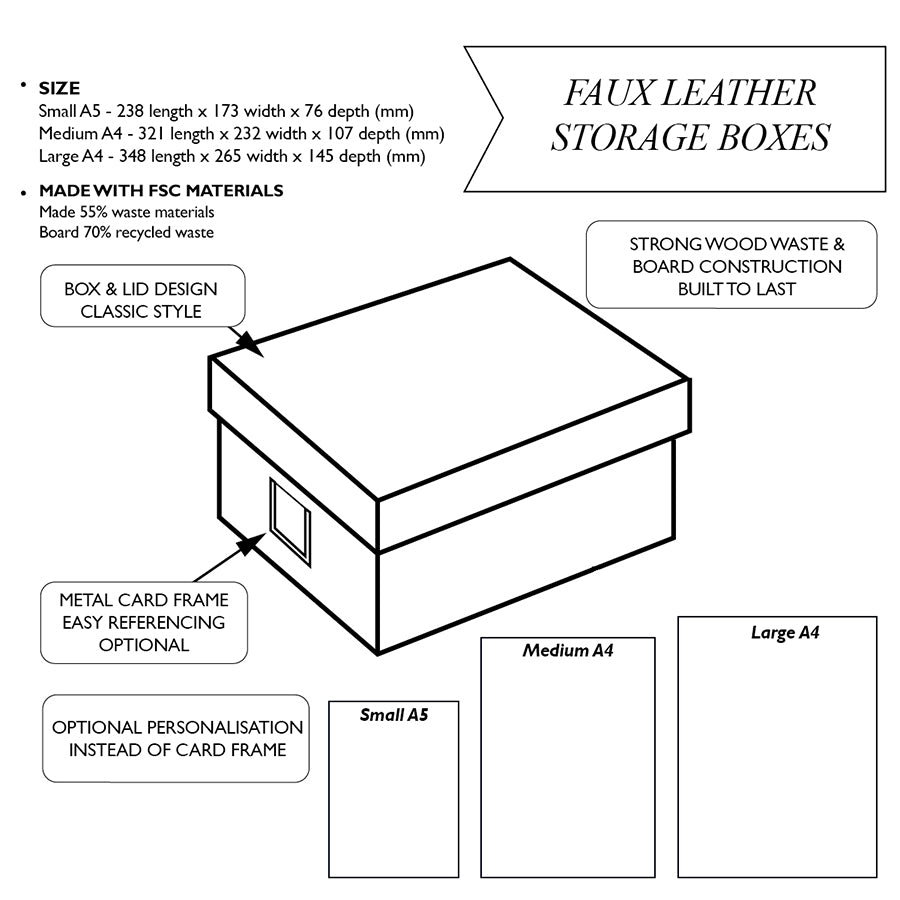 Faux Leather Storage Boxes