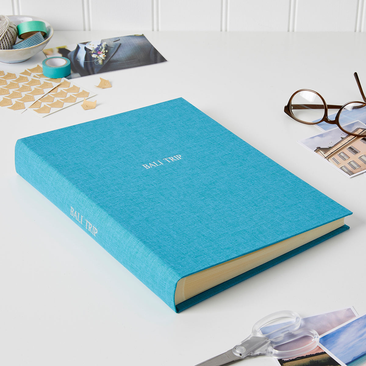 Personalised embossed fabric photo albums