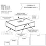 Diagram of a designer keepsake box with labeled features and specifications.