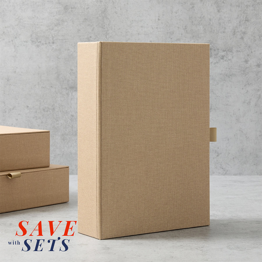 Box Box File Millwork Fabric Box File Set l Set of One, Three or Five | HARRIS & JONES LTD