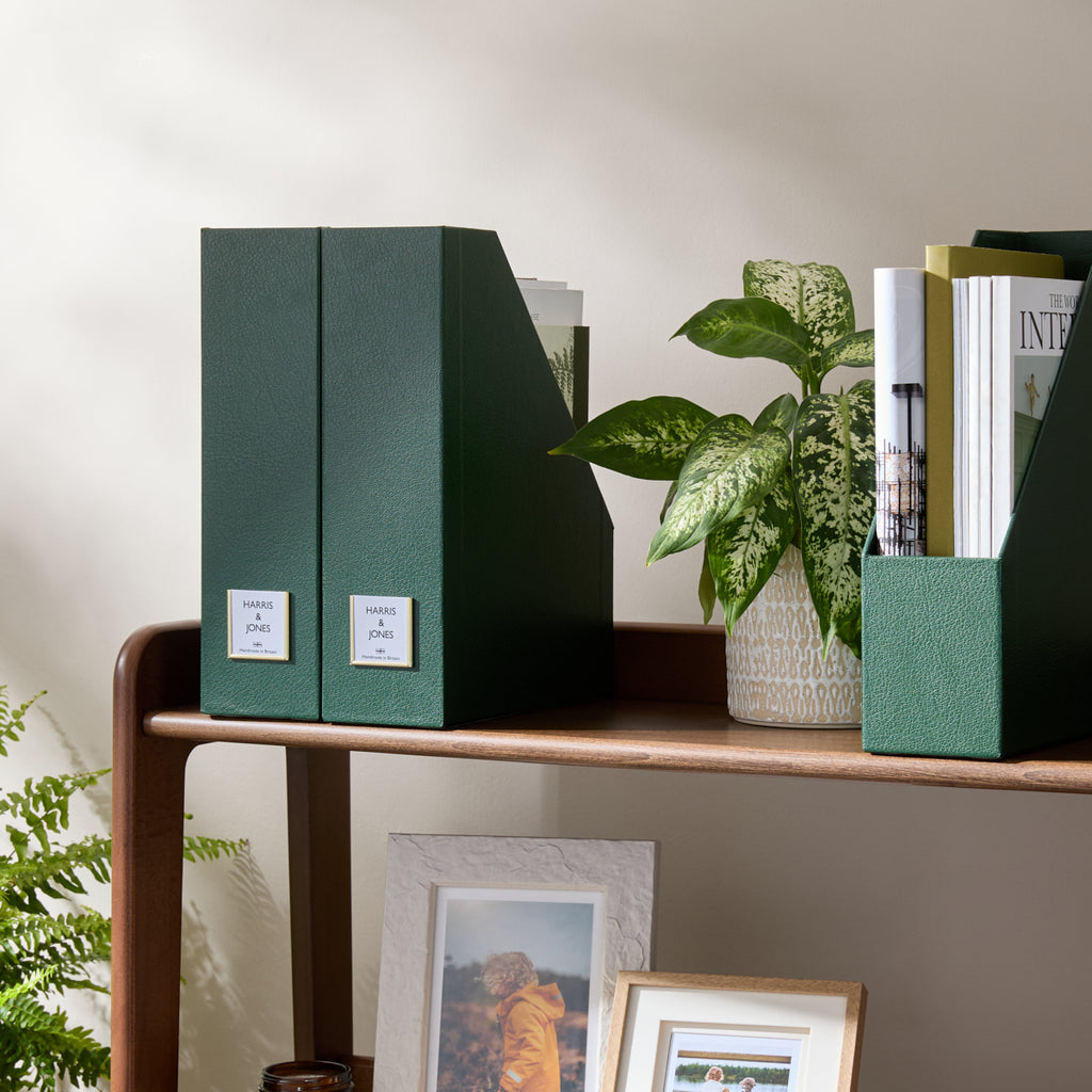 Faux Leather Magazine Files | Set of Three or Five | HARRIS & JONES LTD