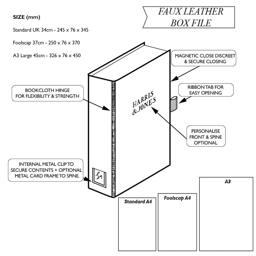 Faux Leather Box File