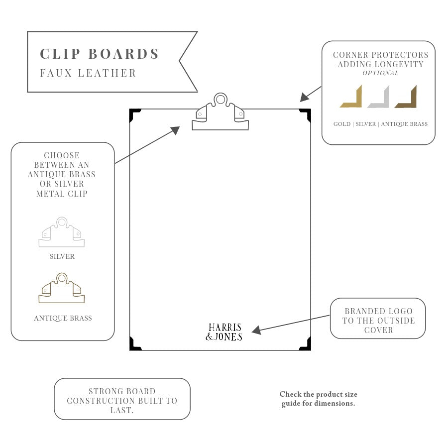 Faux Leather Branded Clipboard