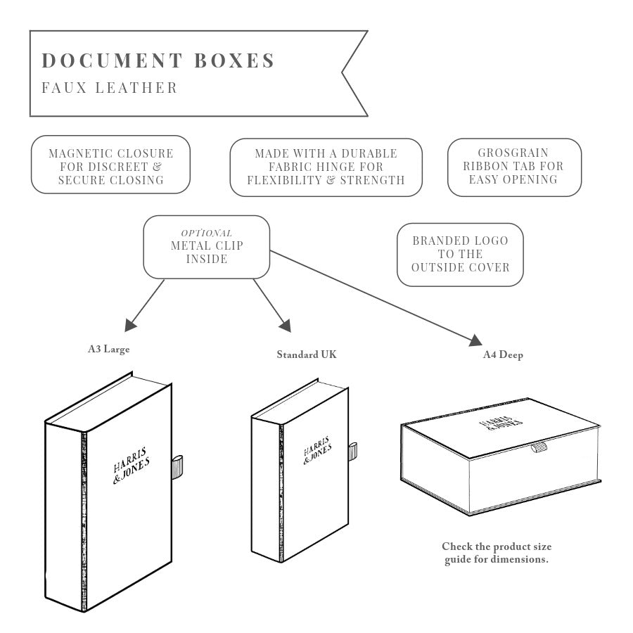 Faux Leather Branded Document Box