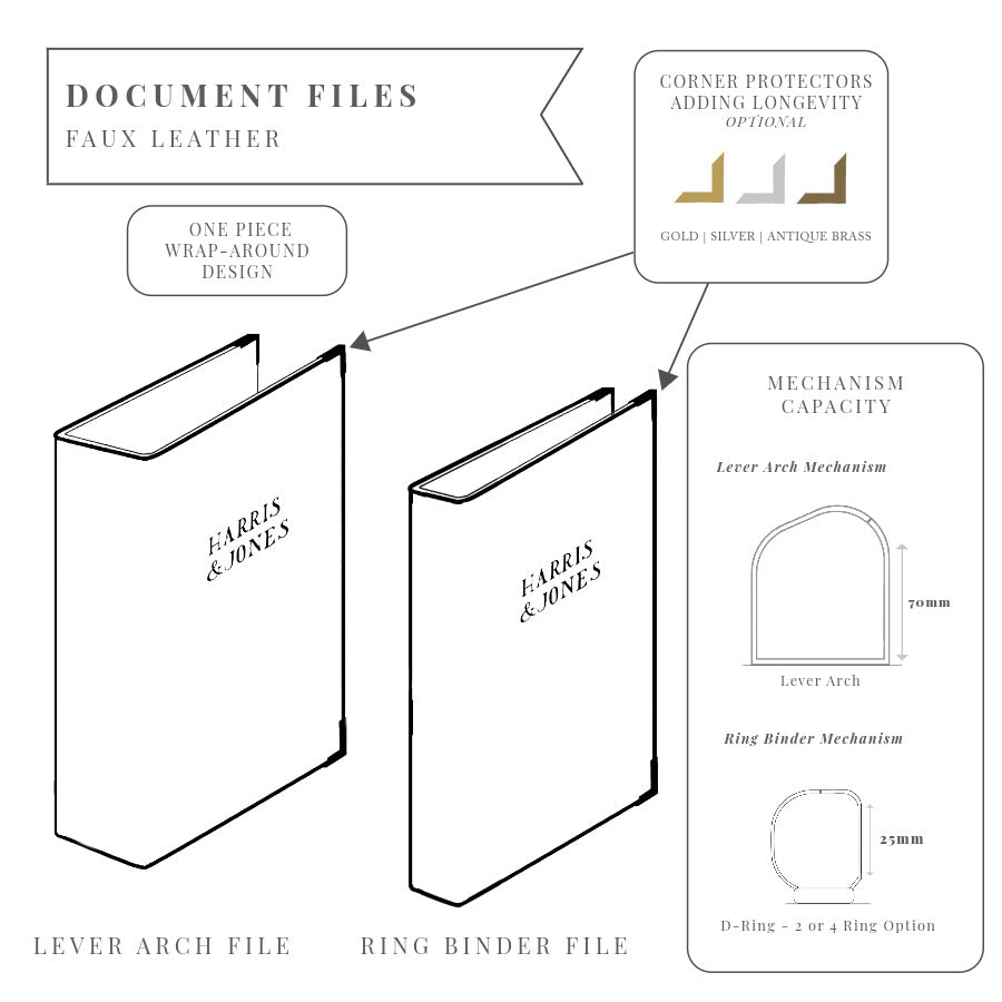 Faux Leather Branded Document Files