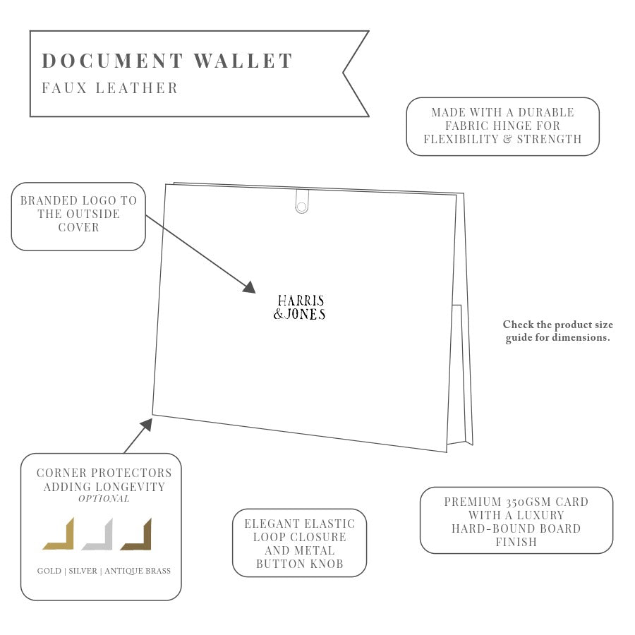 Faux Leather Branded Document Wallet
