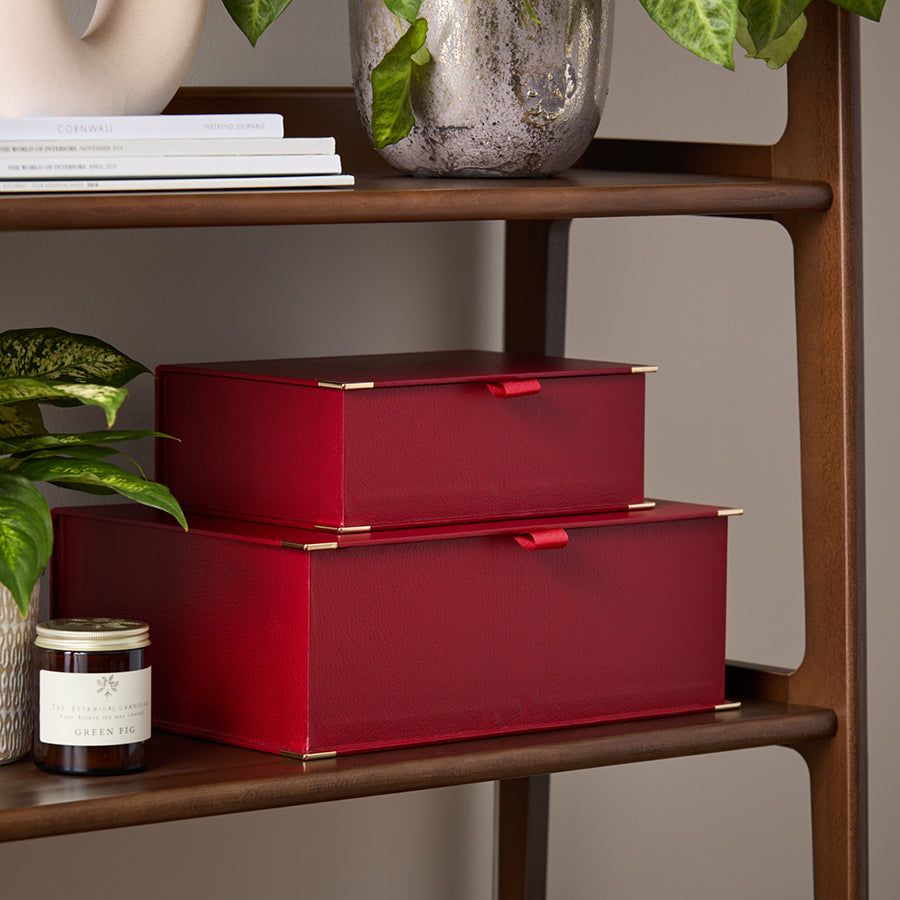 Faux Leather Keepsake Stackable Box Set | Set of Two | HARRIS & JONES LTD