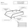 Technical diagram of a faux leather letter tray with labeled components and specifications.
