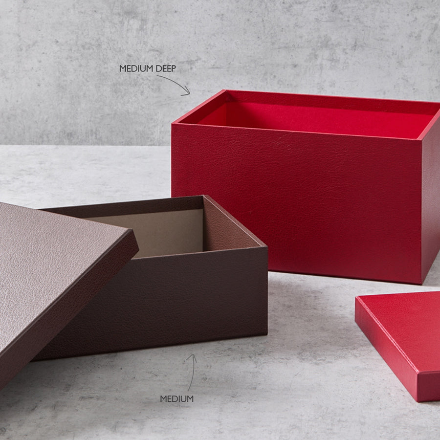 Faux Leather Storage Boxes