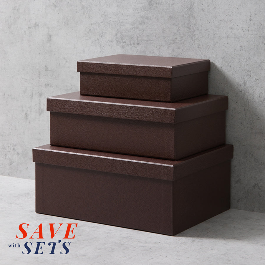 Faux Leather Storage Box - Set