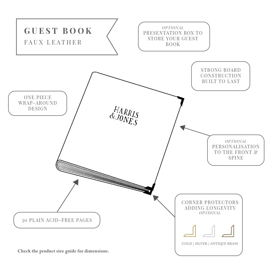 Faux Leather Memorial Guest Book