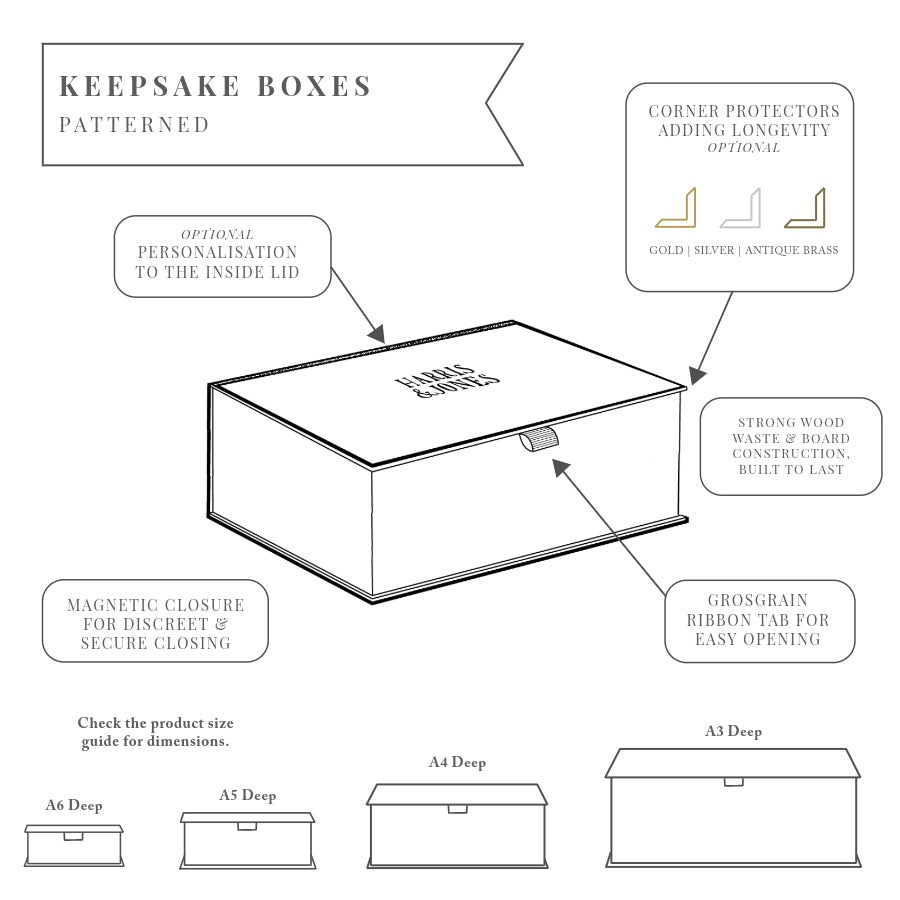 Patterned Memorial Keepsake Box