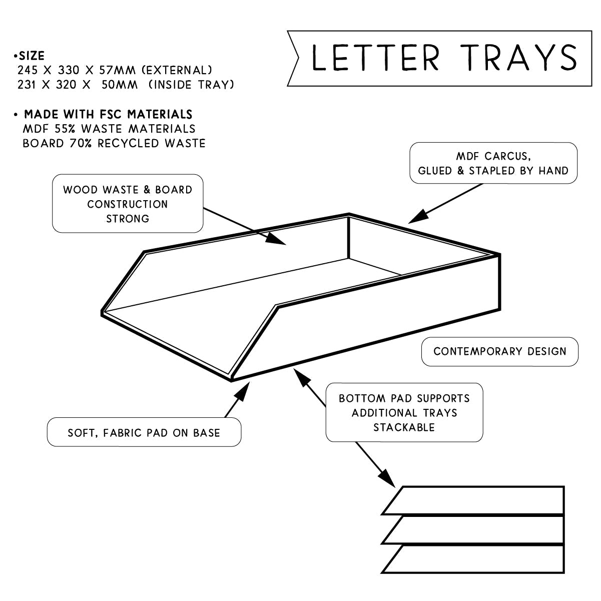 stackable letter tray