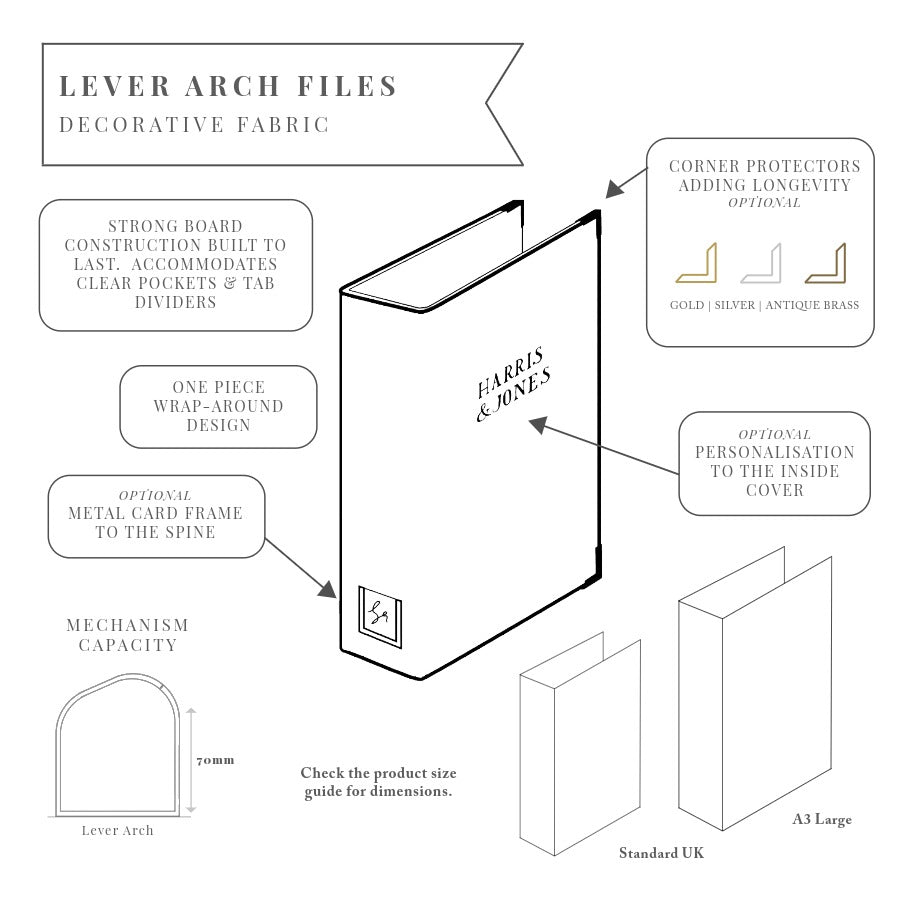 Decorative Fabric Lever Arch Files