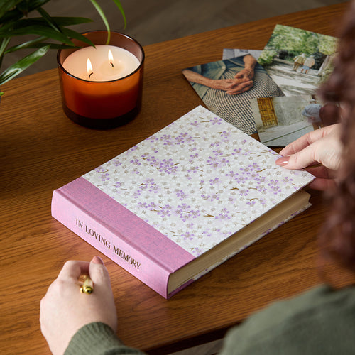 Patterned Memorial Guest Book