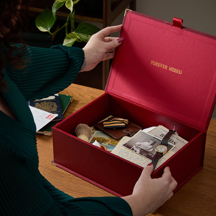 Faux Leather Memorial Keepsake Box
