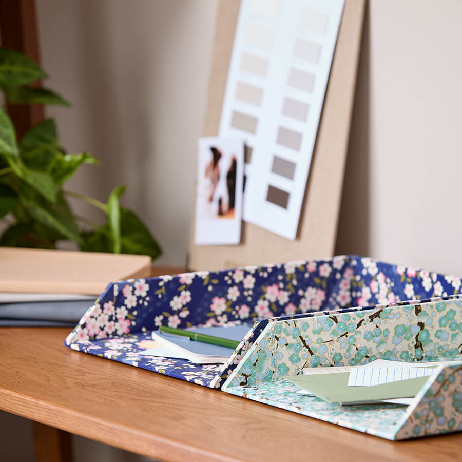 Address Tray Examples Patterned Letter Trays | Pretty Document mail trays | Stackable ...