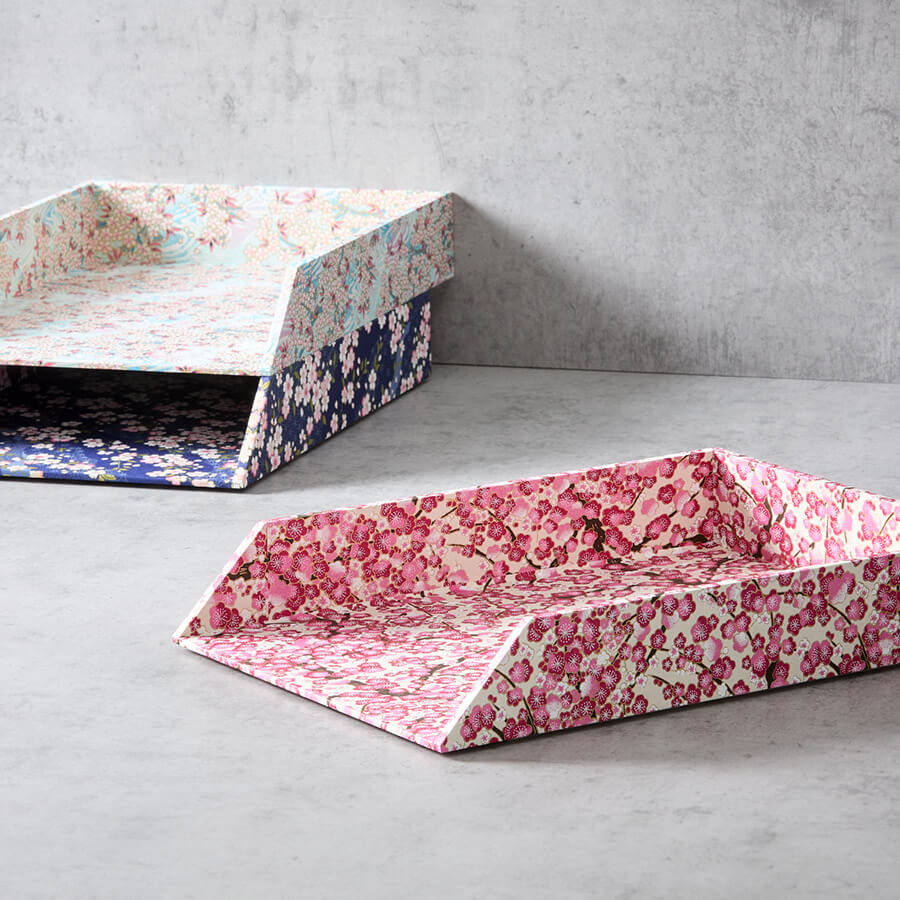Address Tray Examples Patterned Letter Trays | Pretty Document mail trays | Stackable ...