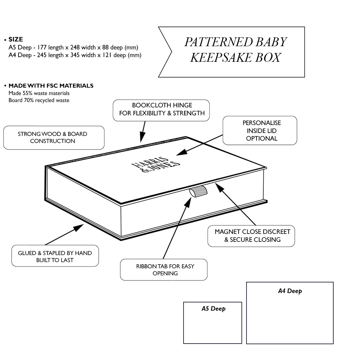 Patterned Baby Box
