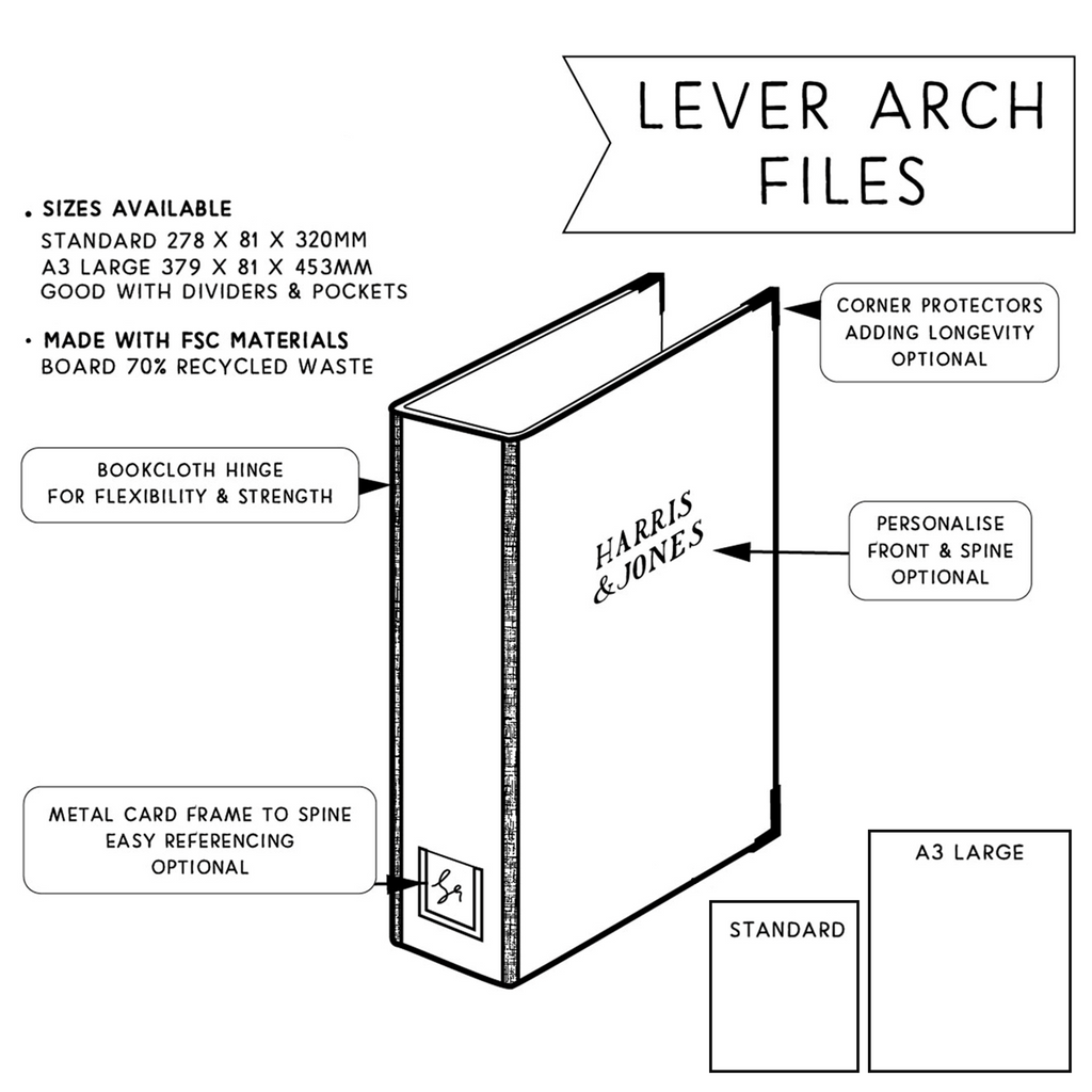 Faux Leather Lever Arch Files l Personalise Yours | HARRIS & JONES LTD