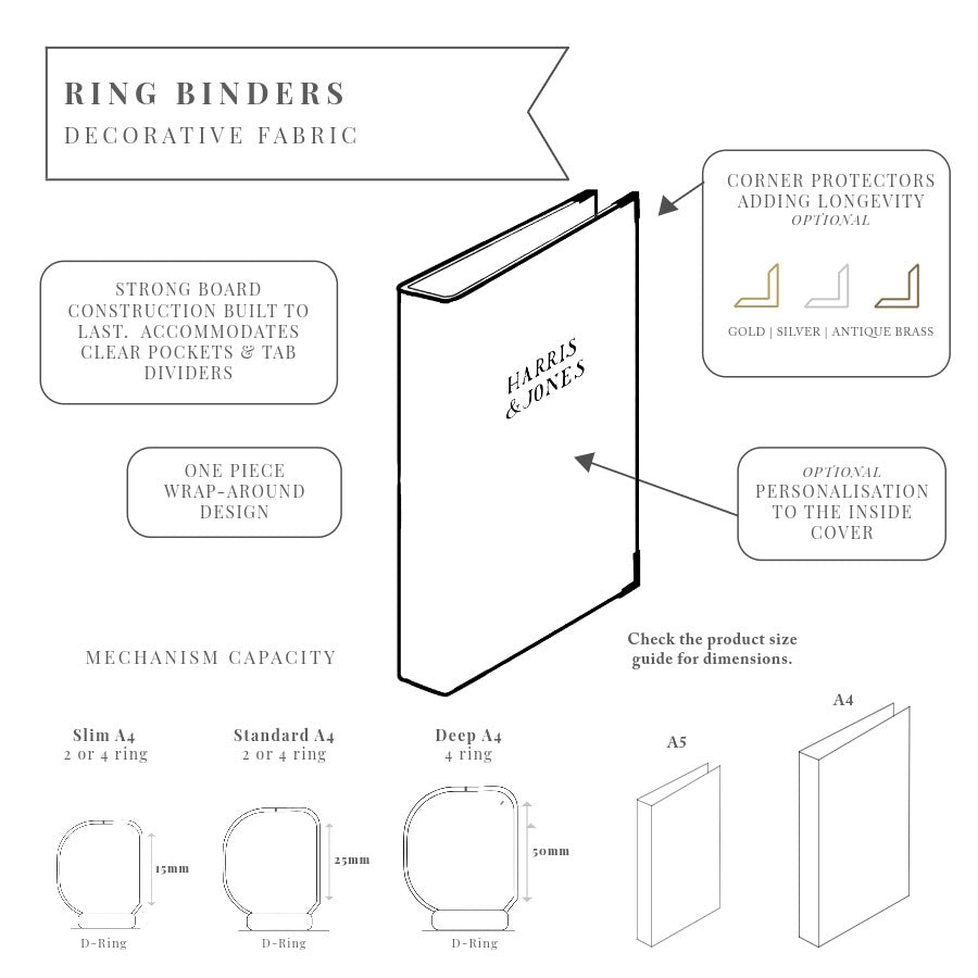 Decorative Fabric Ring Binders