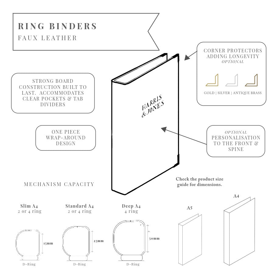 Faux Leather Ring Binders