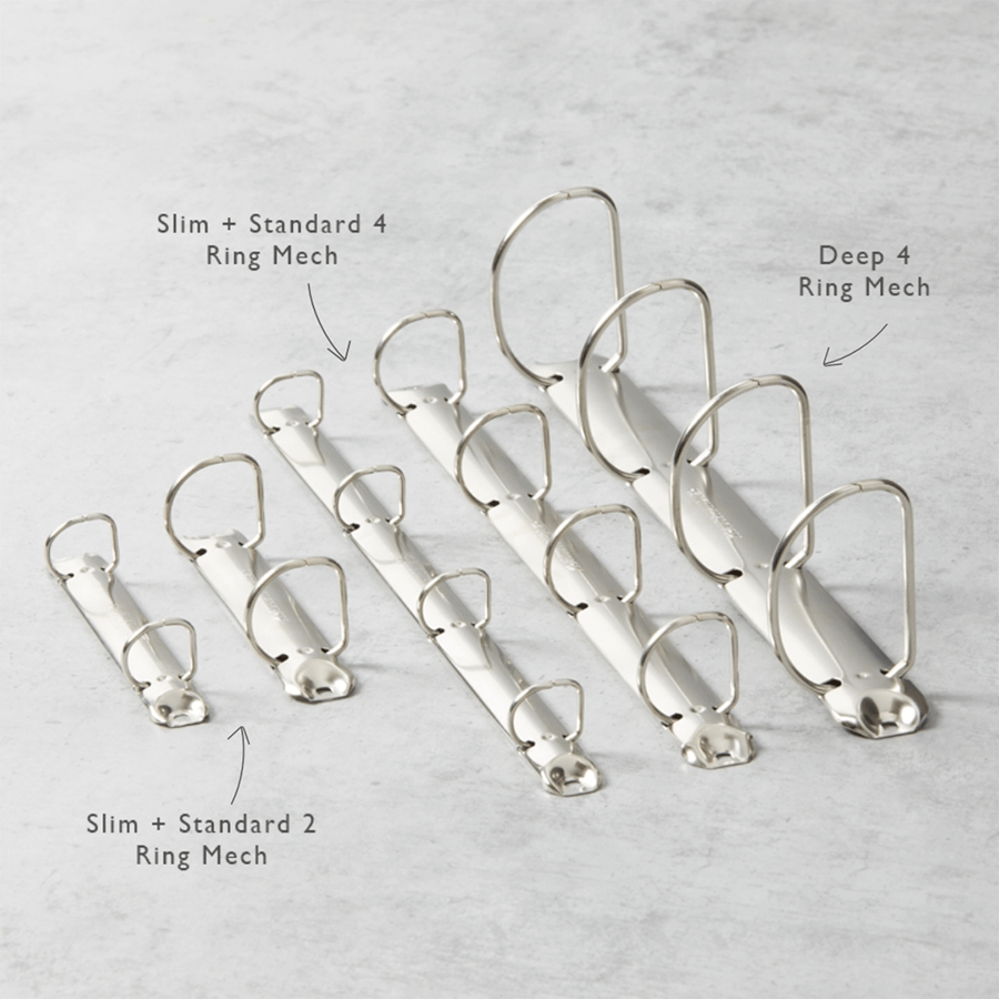 2 and 4-ring mechanisms and a filing capacity from 15mm to 50mm