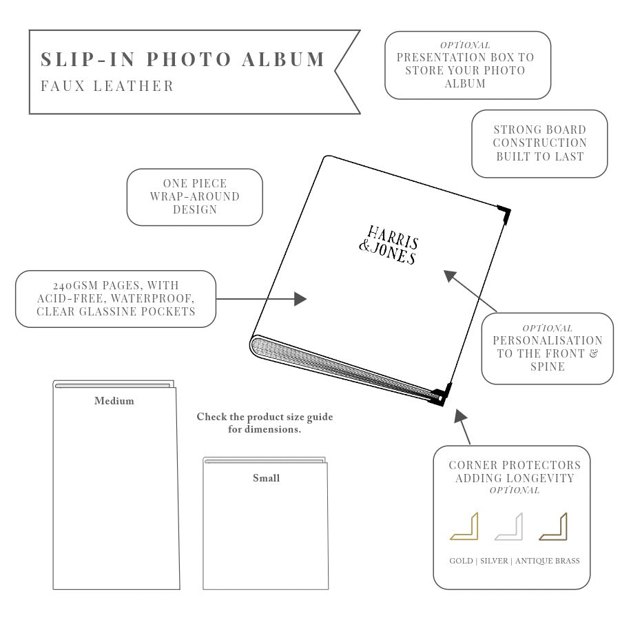 Faux Leather Memorial Slip-In Photo Album