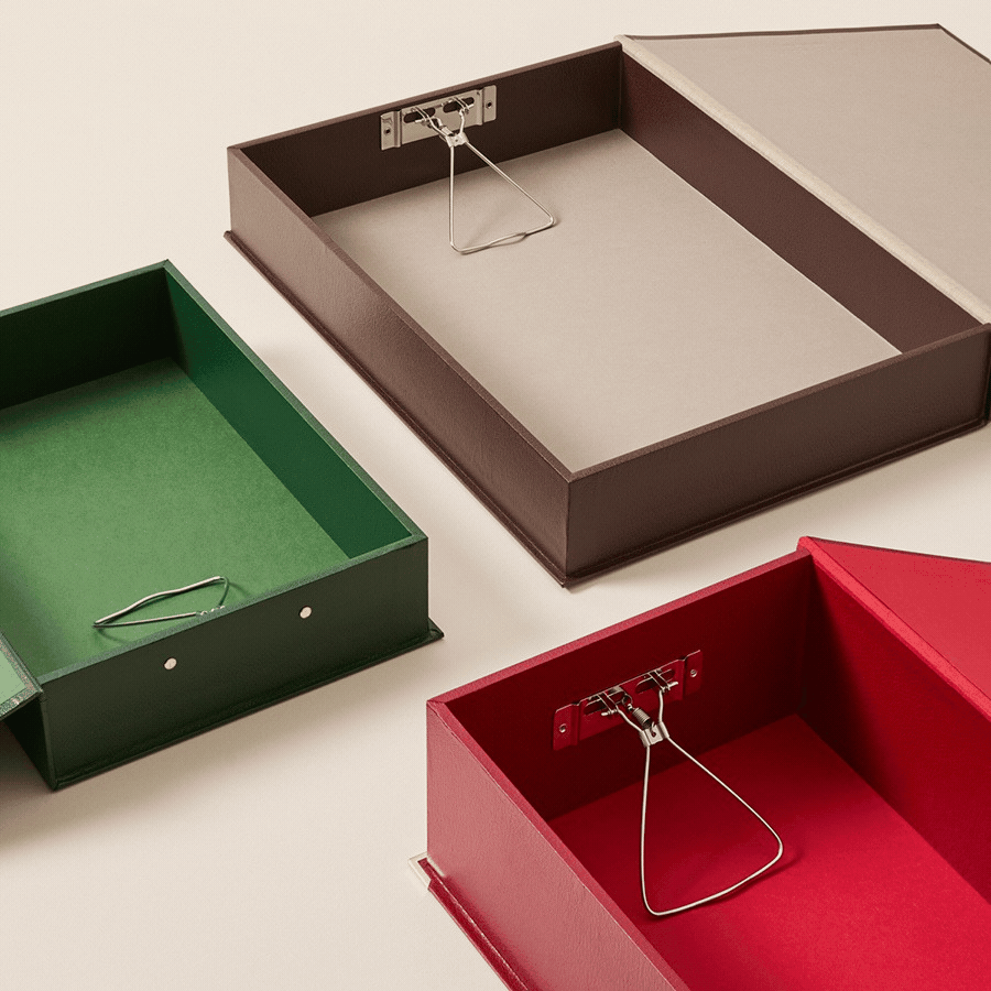 Faux Leather Branded Document Box