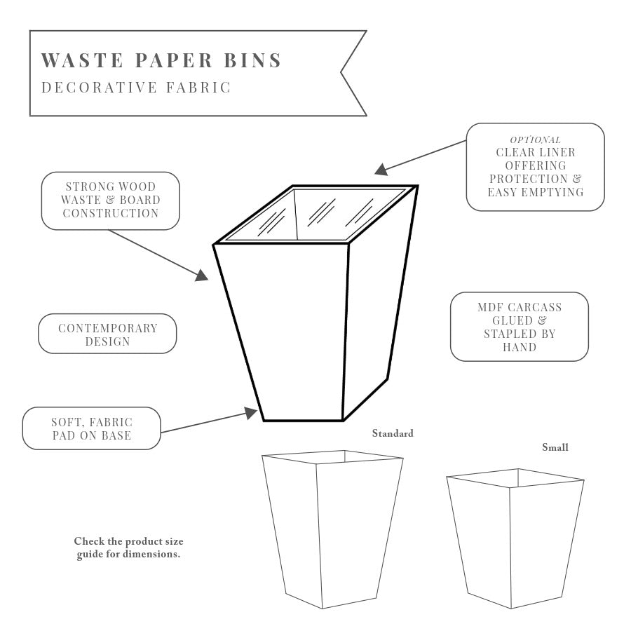 Decorative Fabric Waste Paper Bins