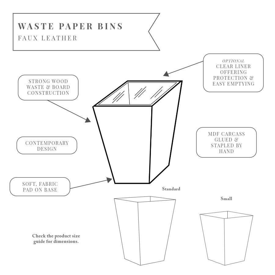 Faux Leather Waste Paper Bins