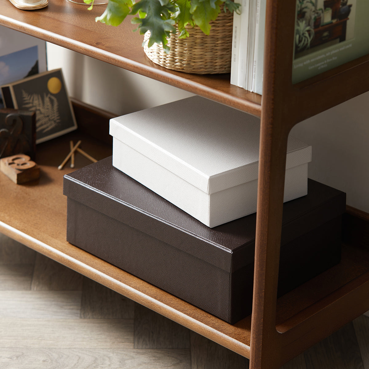 Faux Leather Storage Boxes