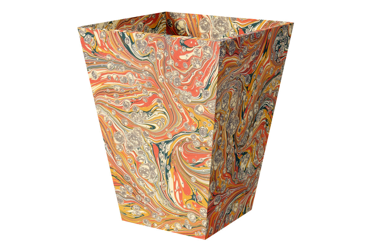 Waste Paper Basket UK, outlet Red Bin, Handmade Bin, Decoupage Bin